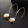 Geometric Marble Drop Earrings