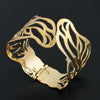 Hollow Touching Leaves Cuff