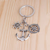 Compass Anchor Rudder Charms Keychain