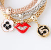Sexy-lips Charms 3Pc Bracelet