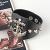 Anchor with Rivets Leather Bracelet