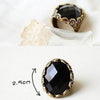 Carved Black Stones Ring