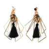 Triangle and Tassel Drop Earrings