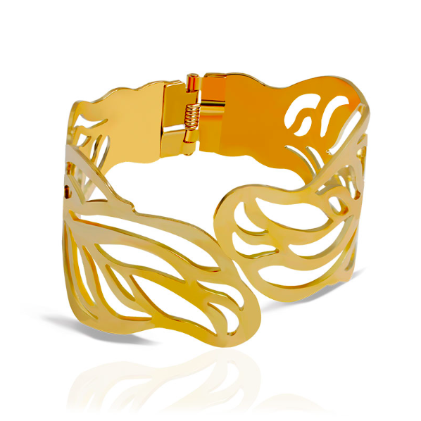Hollow Touching Leaves Cuff