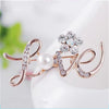 Rhinestone Love Pin Brooch