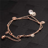 Crystal & Rose Dangling Charms Anklet