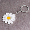 White Daisy Flower Spring Time Keychain