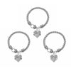 LITTLE SISTER Crystals Studded Heart Charms Bracelet