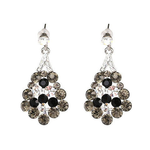 Crystal Cluster Drop Earrings