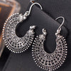 Hollow Out Tibetan Silver Color Hoop Earrings