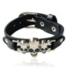 Three Skulls Leather Bracelet