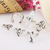 Om and Natural Stone Rings Set