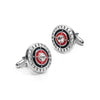 Crystal Studded Round Cufflinks
