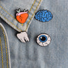 Cute Brain Design Collar Pin