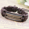 World Peace Leather Bracelet