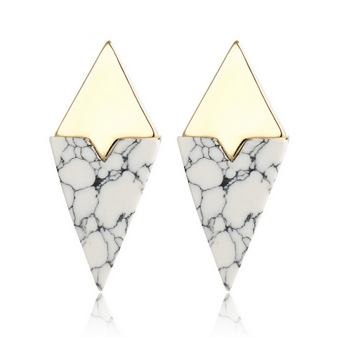 Geometric Marble Stud Earrings