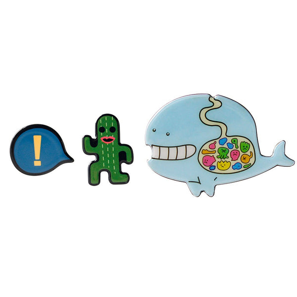 Whale & Cactus Man Pin Set