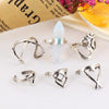 Om and Natural Stone Rings Set