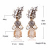 Crystal Leaves Drop Earrings