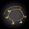 Butterfly Charms Layered Anklet