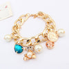 Teddy Bear & Crystal Charms Bracelet
