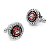 Crystal Studded Round Cufflinks