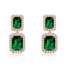 Square Emerald Princess Earrings