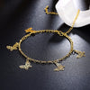 Butterfly Charms Layered Anklet