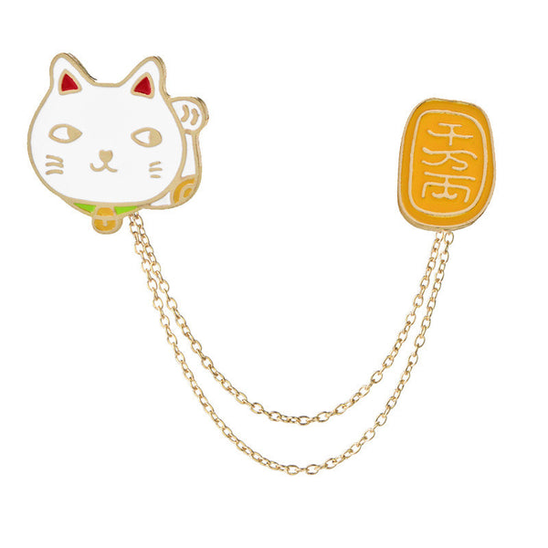 Cat & Chinese Collar Pin
