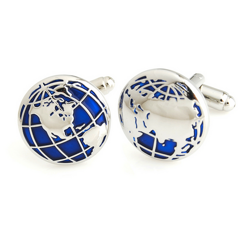 World Globe Design Cufflinks