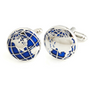 World Globe Design Cufflinks