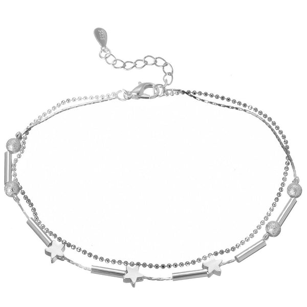 Star & Beads Layered Anklet