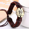 Zodiac Sign Constellation Leather Bracelet