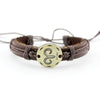 Zodiac Sign Constellation Leather Bracelet