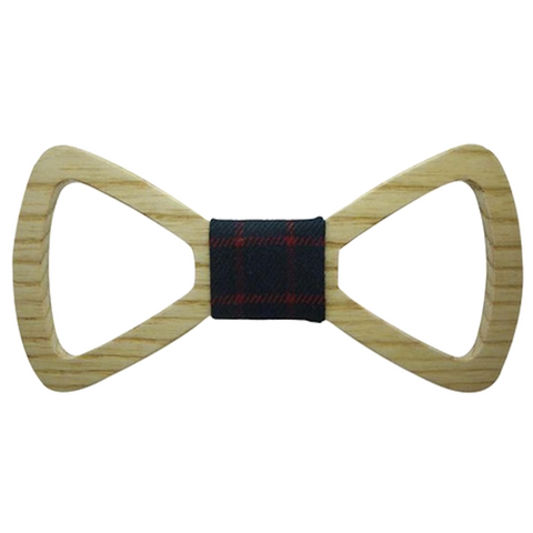 Red/Blue Checks Wooden Bowtie