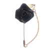 Rose & Leaf Chain Lapel Pin
