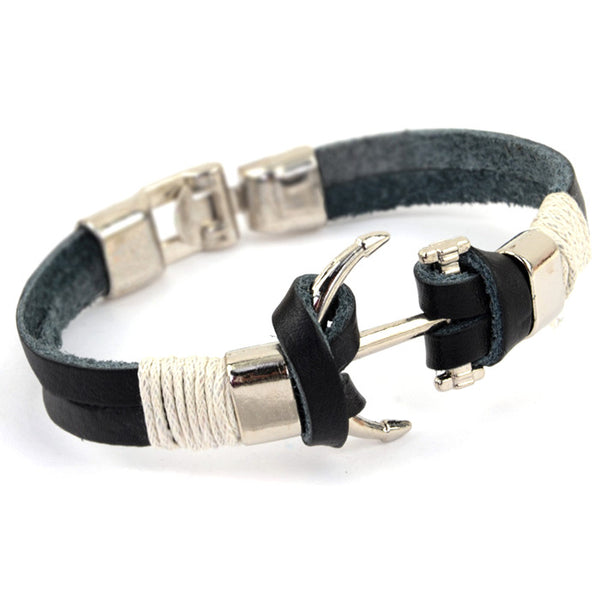 Pirate Anchor Leather Bracelet