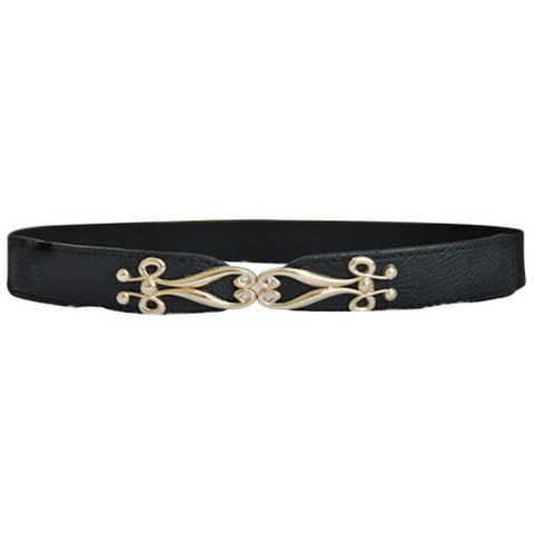 Floral Metal Buckle Stretchable Belt