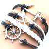 Rudder Anchor Infinity Multilayer Wristband