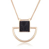 Square Marbled Pendant Necklace