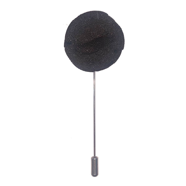 Black Round Flower Lapel Pin