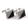 Crystal Diagonal Triangles Cufflinks