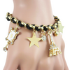 Eiffel Tower and Crystal Charms Bracelet