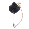 Rose & Leaf Chain Lapel Pin