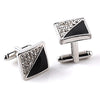 Crystal Diagonal Triangles Cufflinks
