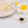 Square Marbled Pendant Necklace