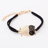 Owl Charm Leather Bracelet