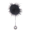 Soft Fur & Pearl Closure Lapel Pin