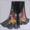 Fresh Peonies Long Silk Scarf