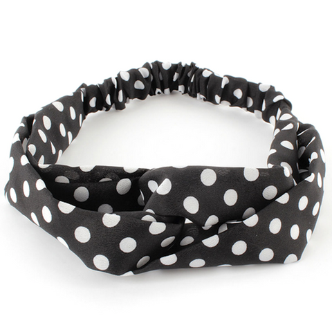 Polka Dots Twist-Knot Head Wrap Headband